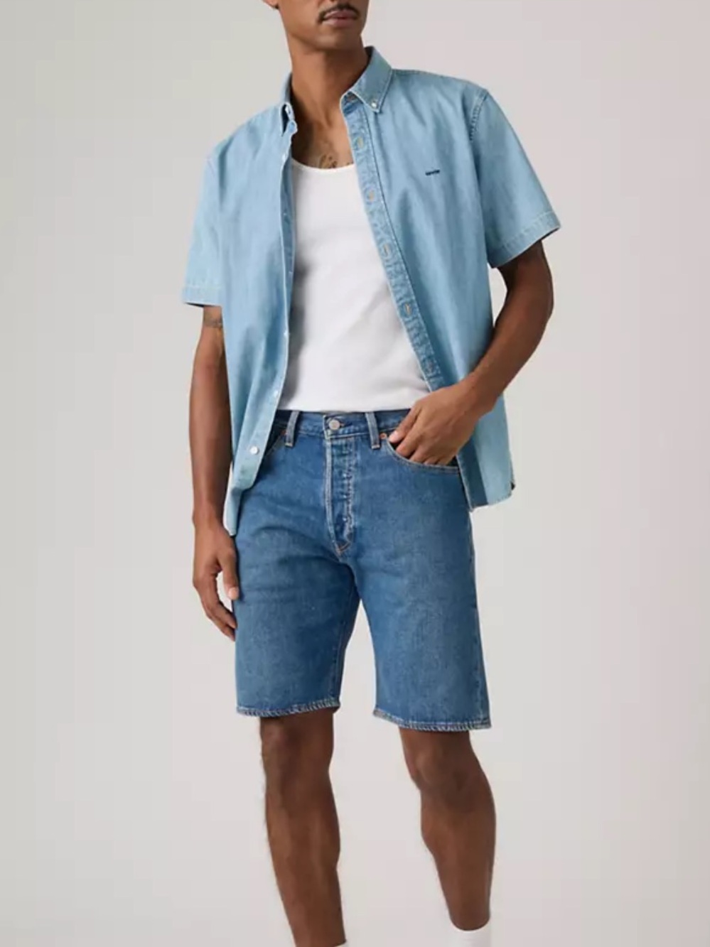 Levi's Light and Mid Blue Denim Shorts